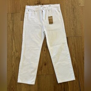 Kenzie white high rise straight jeans, new